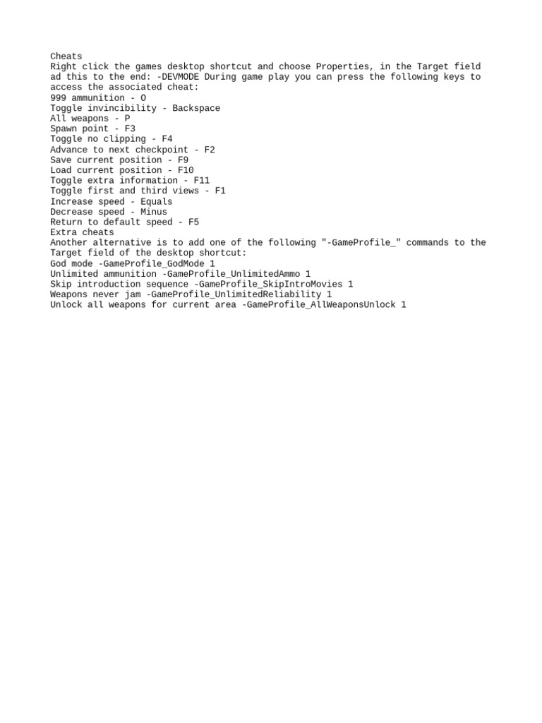 FC 2 Cheats | PDF