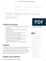 Cover Letter For A Faculty Position - Broad Institute of MIT and Harvard