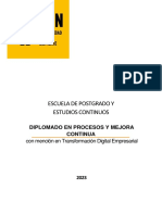 Informativo Diplomado en Procesos y Mejora Continua 2023-1