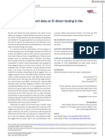 Research and Practice in Thrombosis and Haemostasis - 2022 - Zhang - How To Use and Report Data On D Dimer Testing in The