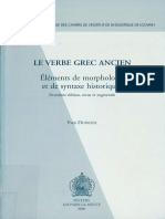 (Bibliothéque Des Cahiers de L'institut de Linguistique de Louvain (BCILL) 104) Yves Duhoux - Le Verbe Grec Ancien - Éléments de Morphologie Et de Syntaxe Historiques-Peeters Publishers (2000)