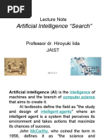 Artificial Intelligence "Search": Lecture Note