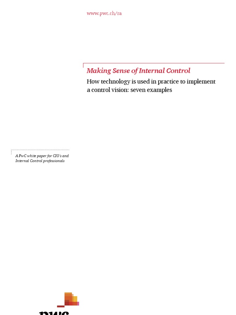 PWC Making Sense of Internal Control 2011 | PDF | Business Process | Sap Se