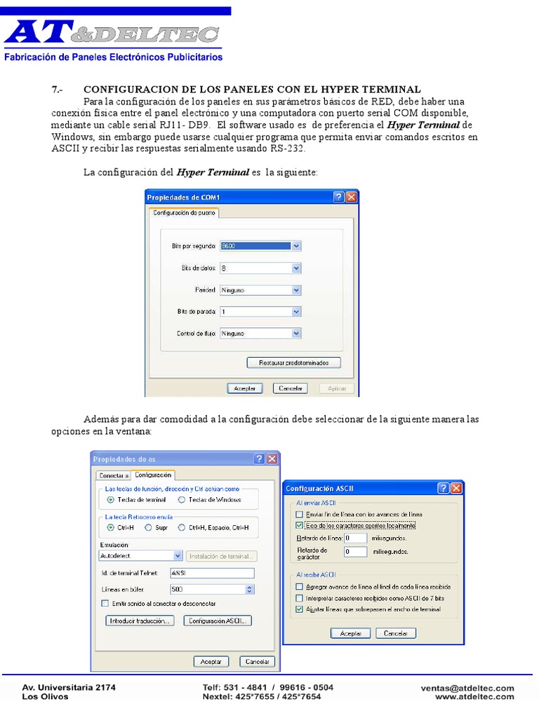 Configuracion de Interfase de Red Por Hyperterminal PDF