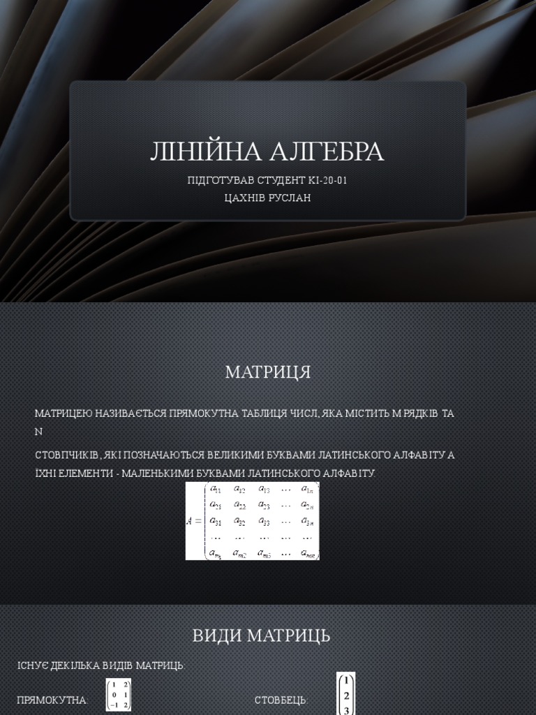 Лінійна алгебра (Вища математика) | PDF
