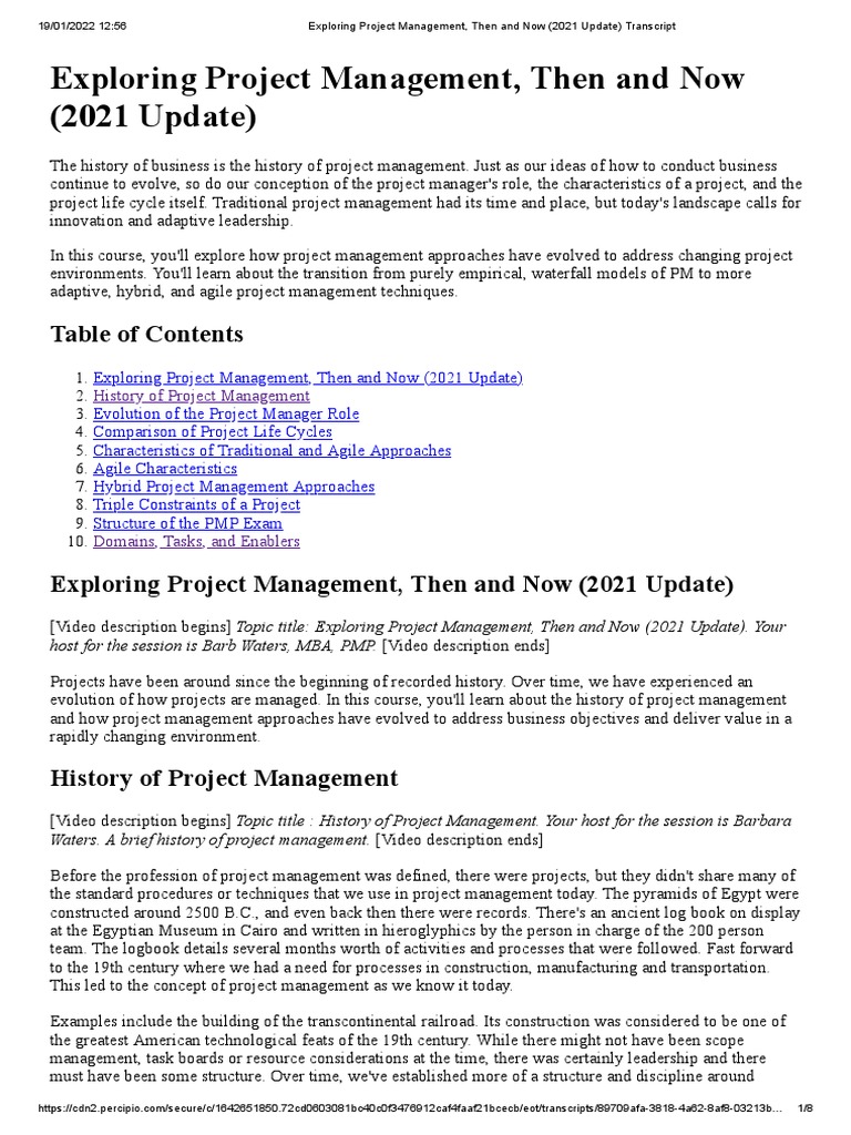 Evolution of Project Management History | PDF | Agile Software ...