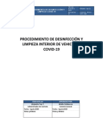 Procedimiento Limpieza y Desinfección Vehiculos