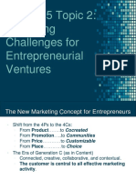 MKT challenges for entrepreneur ventures