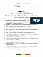 Arrêté Fixant Les Conditions Et Modalités D'octroi de La Carte Professionnelle de Pêcheur en RB-1