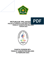 JUKLAK & JUKNIS - PORSENI MTs TINGKAT KABUPATEN MALANG TAHUN 2023