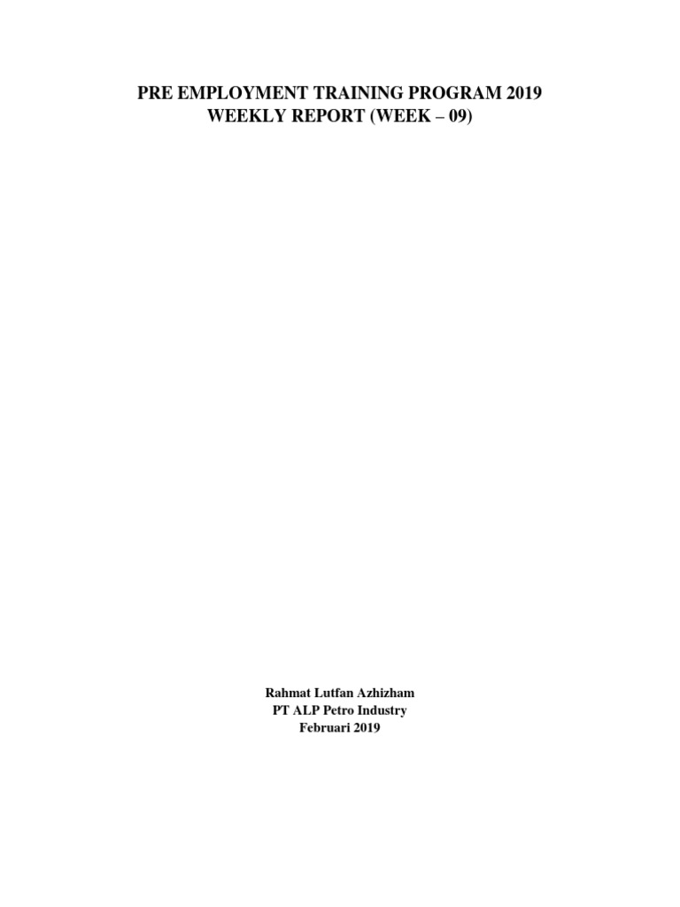 Laporan Mingguan Pelatihan Karyawan 2019 | PDF