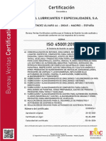 Certificado Iso 45001 Lubricantes Especialidades Tcm13 210866