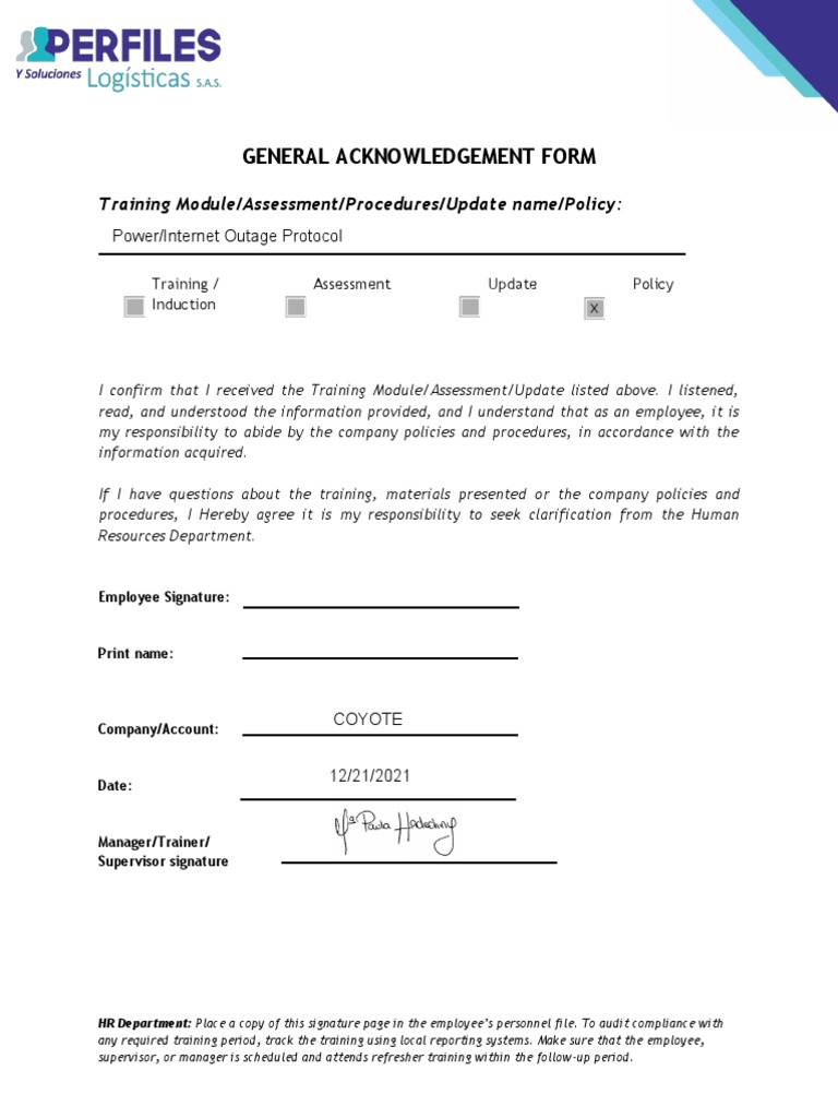 GAF Power Outage Protocol Overnight PDF
