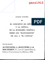RANCIÉRE, J. - El Concepto de Crítica y La Crítica de La Economía Política Desde Los Manuscritos de 1844 A El Capital