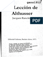 RANCIÈRE, JACQUES - La Lección de Althusser 