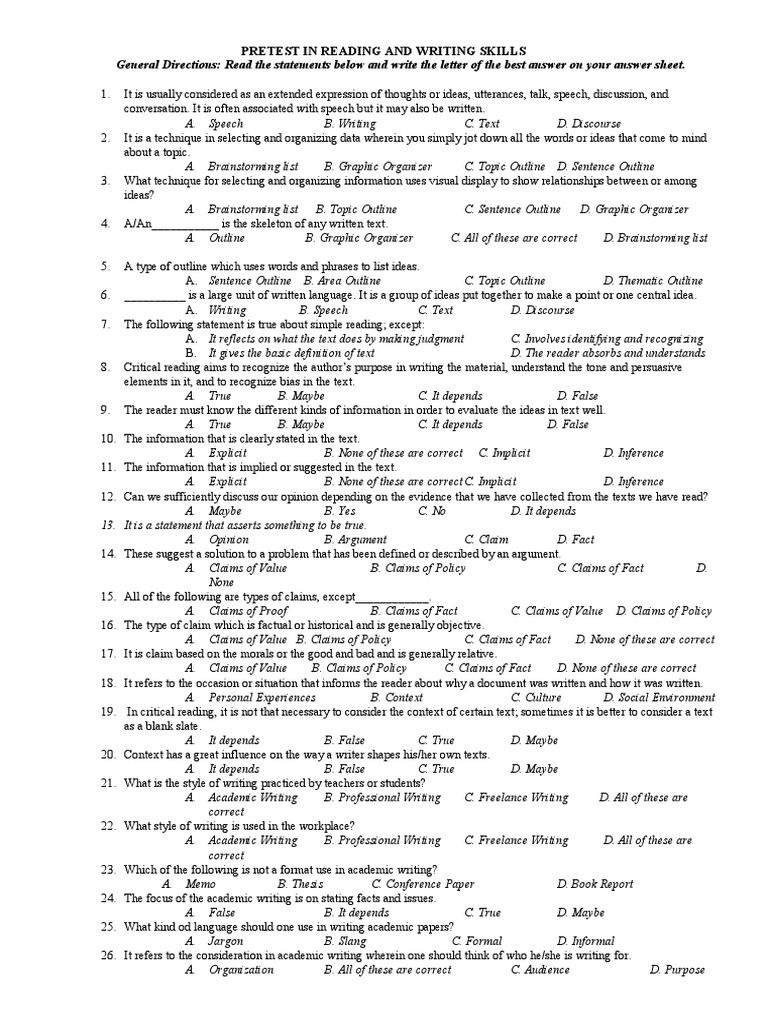 Pretest Rws Pdf Argument Essays