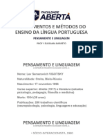 Construção do pensamento e linguagem Vigotski