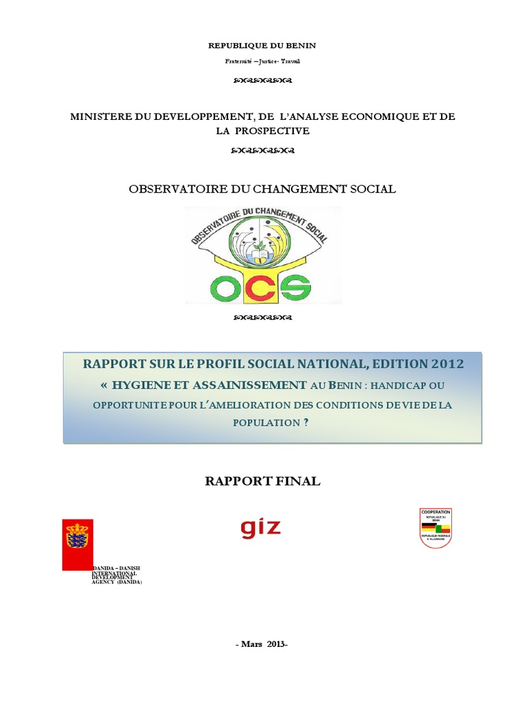 Hygiène et Assainissement au Bénin | PDF | Assainissement | Déchets