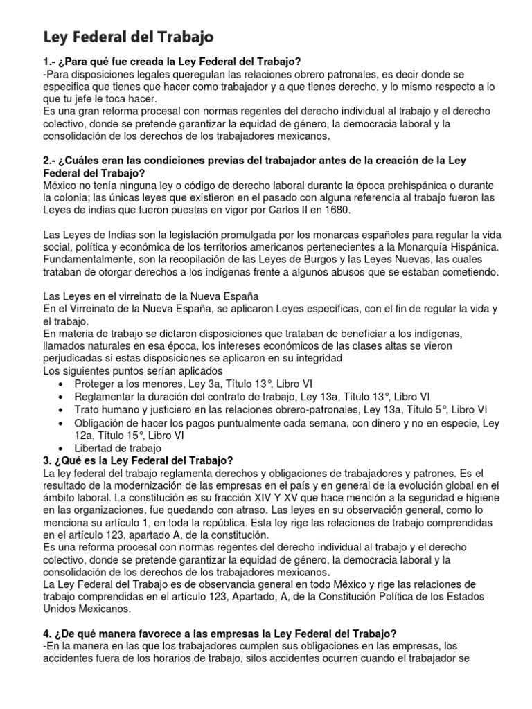 Ley Federal del Trabajo en México | PDF | Derecho laboral | Salario