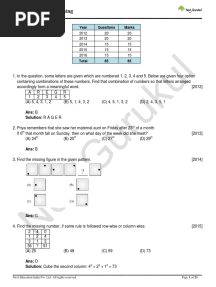 Class 7 Maths Olympiad Logical Reasoning Previous Years Papers With Solutions