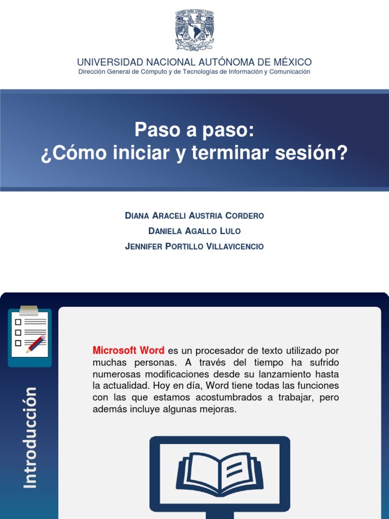Paso A Paso - ¿Cómo Iniciar y Terminar Sesión | PDF | Microsoft Word ...