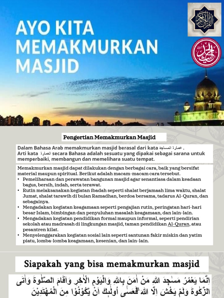 Cara Memakmurkan Masjid Dengan Baik Pdf