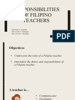 Responsibilities of Filipino Teachers Report