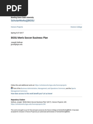 BGSU Mens Soccer Business Plan