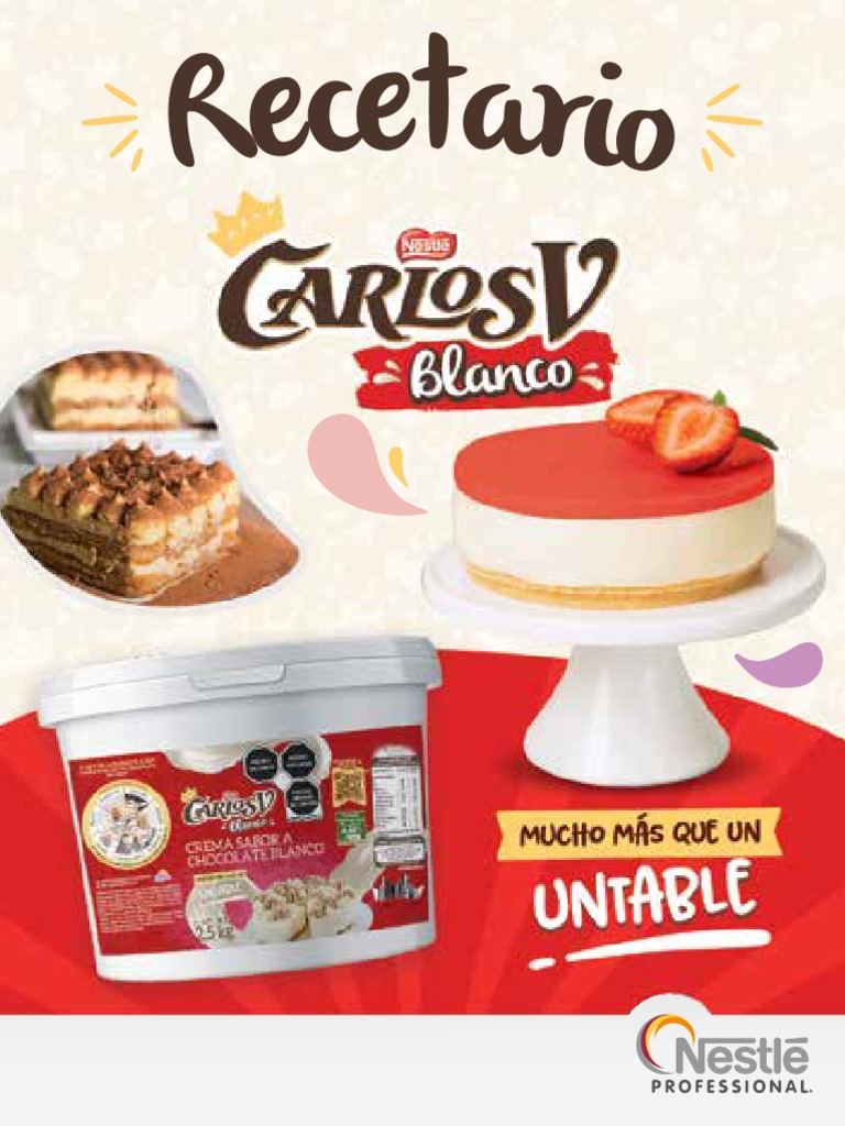 Recetario Carlos V Blanco Untable - A | PDF | Tarta de queso | Magdalena