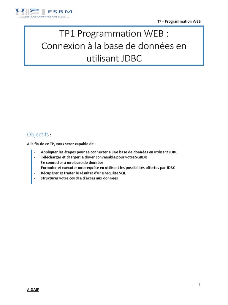 Connexion JDBC à MySQL en Java | PDF | Bases de données | SQL
