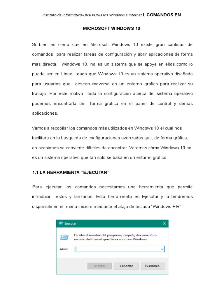 Comandos Esenciales de Windows 10 | PDF | Windows 10 | Archivo de ...