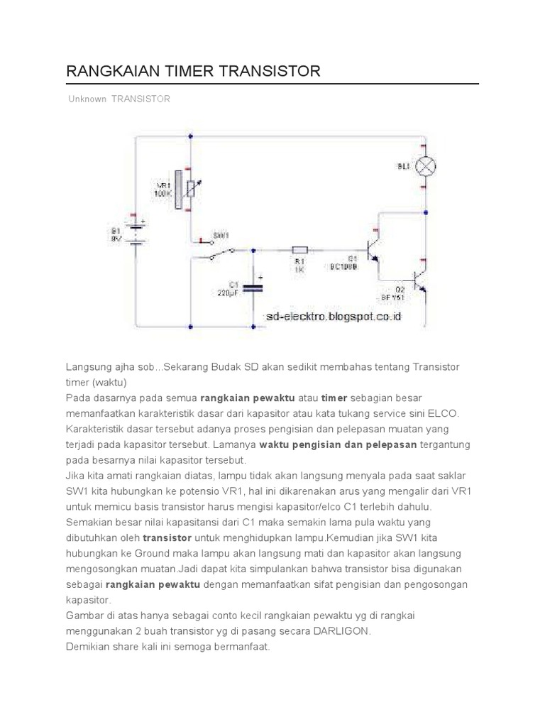 Rangkaian Timer Transistor | PDF