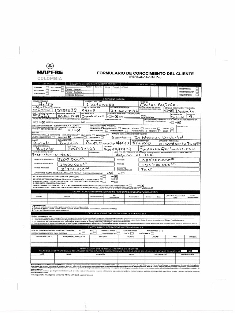 Formulario mapfre pdf