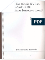 "Do Século XVI Ao Início Do Século XIX - Maneirismo, Barroco e Rococó" in ZANINI, W - História Geral Da Arte No Brasil