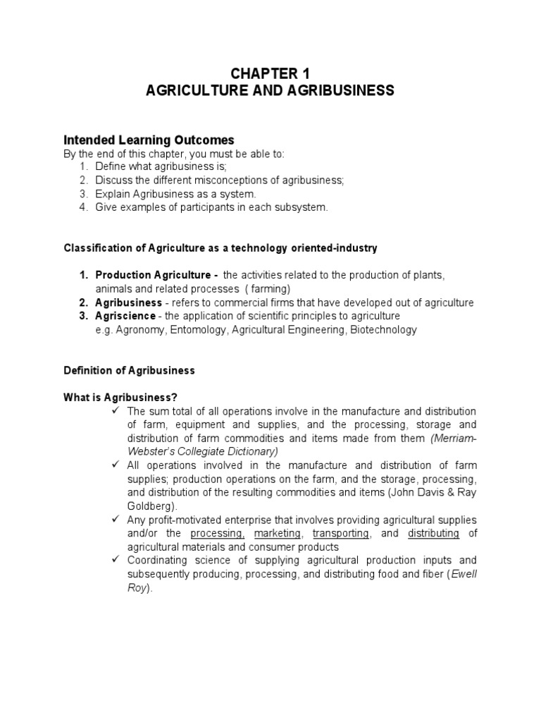 Understanding Agribusiness Fundamentals | PDF | Agribusiness | Agriculture