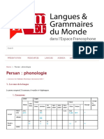 Langues Et Grammaires Du Monde Dans L'espace Francophone - Persan - Phonologie