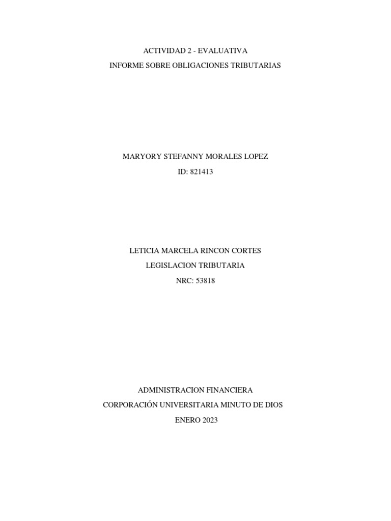 Obligaciones Tributarias en Colombia | PDF | Pagos | Impuestos