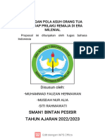 Proposal Penelitian Bindo, HUBUNGAN POLA ASUH ORANG TUA N