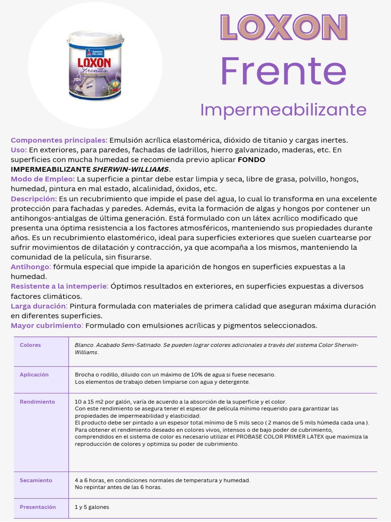 LOXON Sherwin Williams PDF Pintar Agua