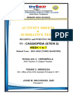 Activity Sheets & Summative Tests