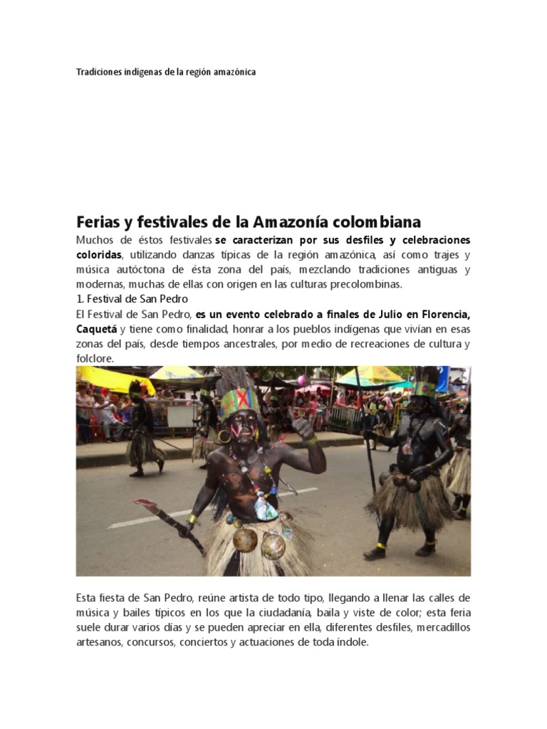 Tradiciones y festivales de la región amazónica | PDF | Carnaval | Festival
