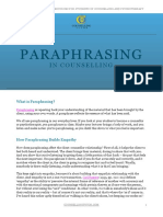 Paraphrasing in Counselling