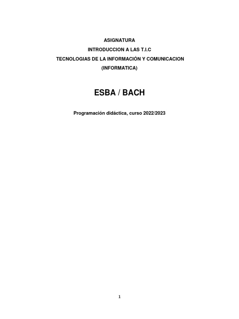 Alfabetización Digital en T.I.C. 2022/23 | PDF | Informática