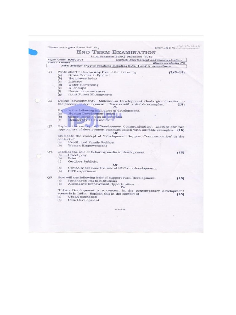 Examination papers pdf