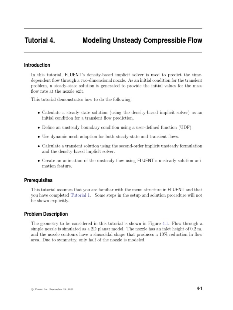 Unsteady Compressible Flow Tutorial | PDF | Fluid Dynamics ...