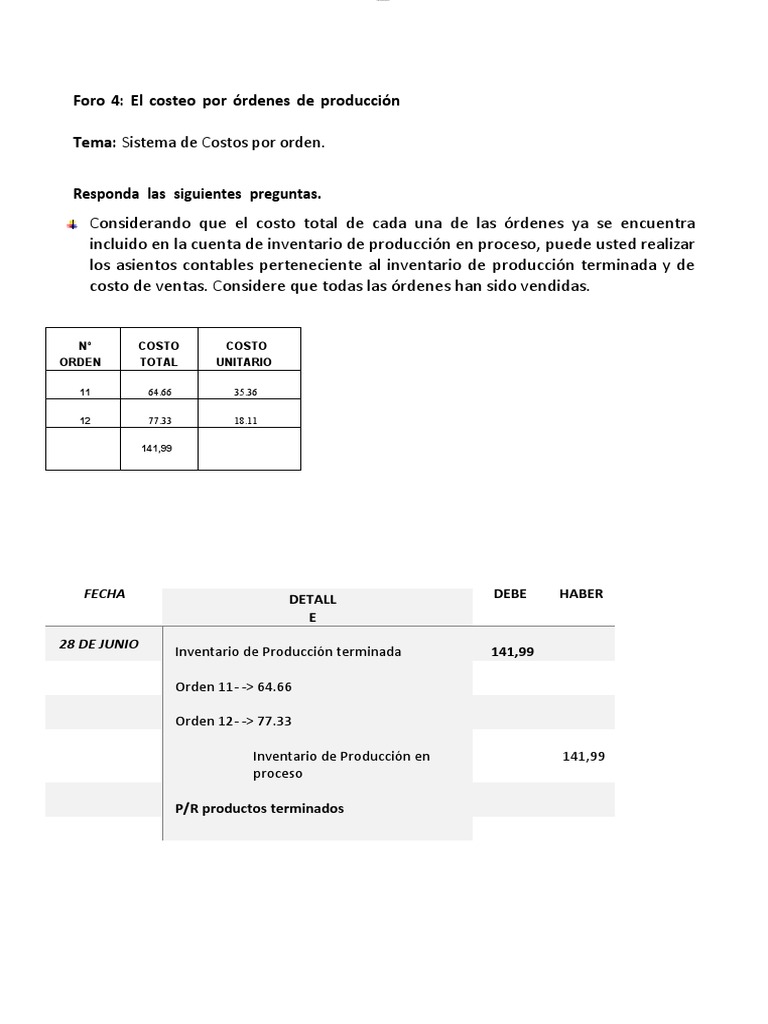 Asientos de Costos de Producción | PDF | Costo | Inventario