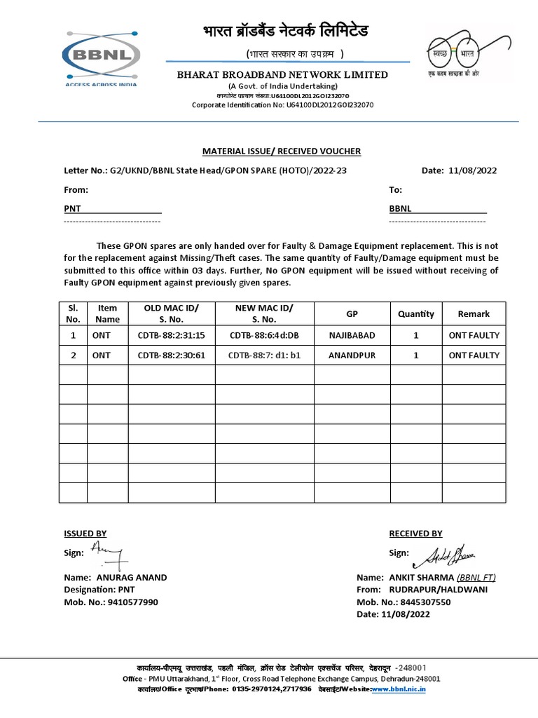 Format GPON Material - PNT - 2022-23 RUD | PDF | Telecommunications ...