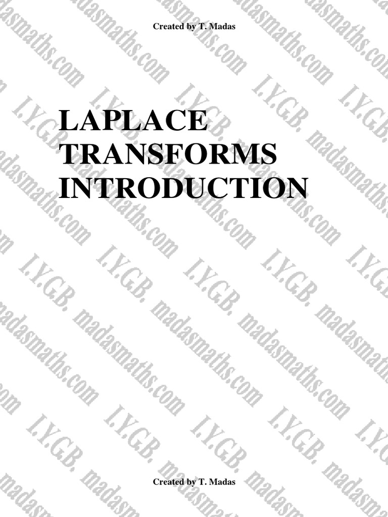 Laplace Transforms Introduction PDF Laplace Transform Equations