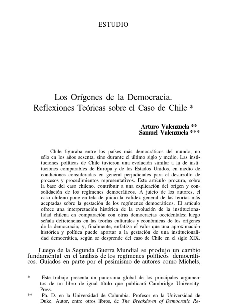 Orígenes de la Democracia en Chile | PDF | Democracia | Ideologías ...