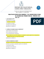 REACTIVOS DE BIOLOGÍA Y LABORATORIO II Sin 1ER. PARCIAL PERIODO 2022-2023 CII